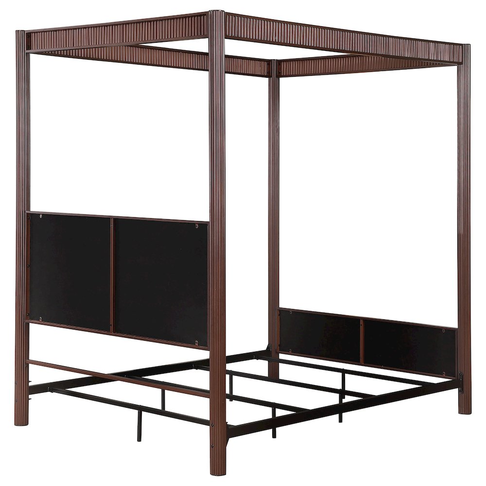 Zimmerlee 89-inch Metal Eastern King Canopy Bed Rust Brown. Picture 7