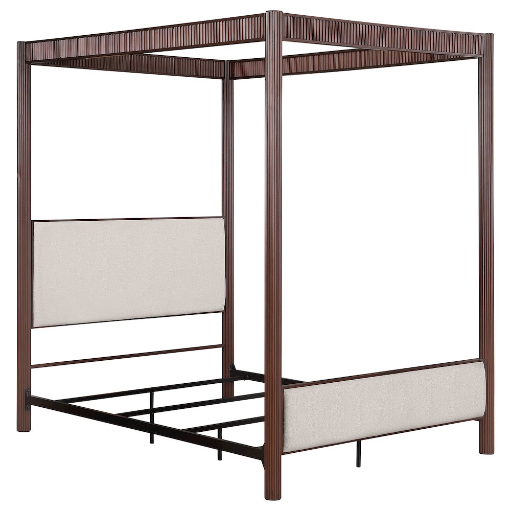 Zimmerlee 89-inch Metal Queen Canopy Bed Rust Brown. Picture 1