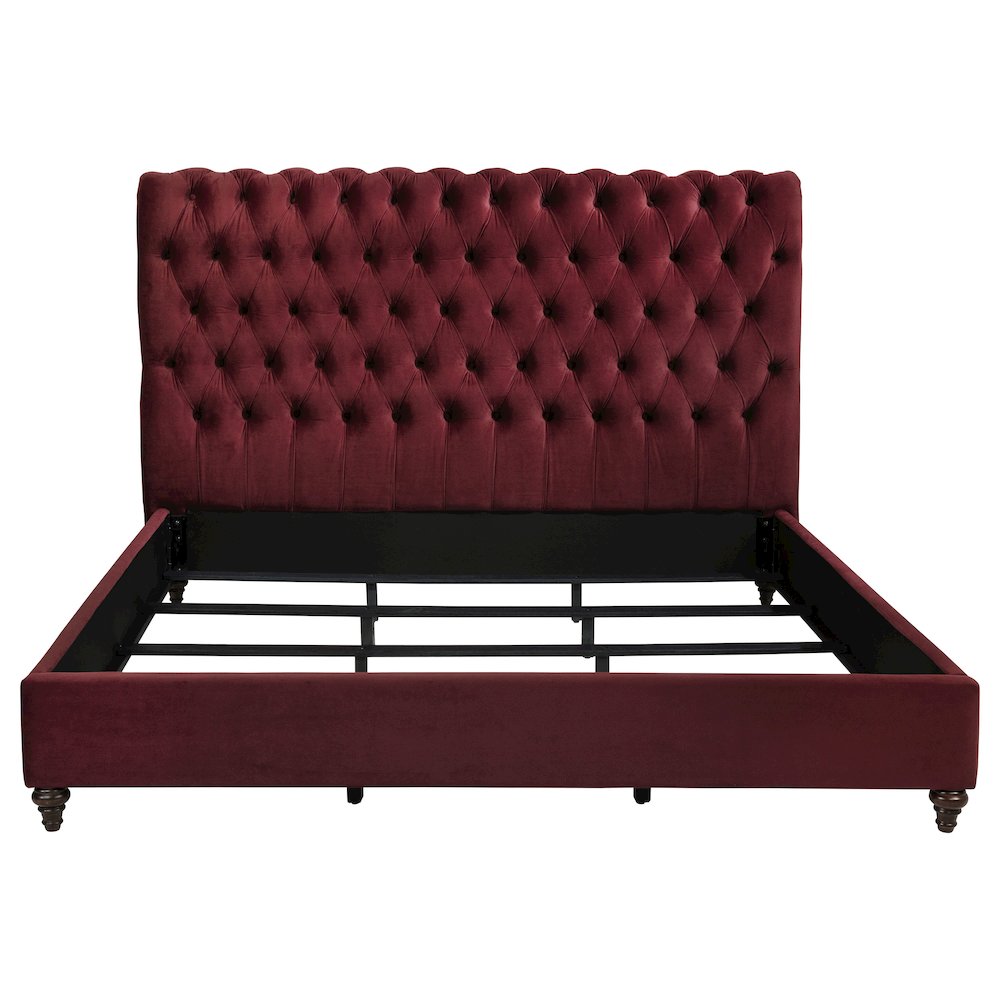 Devon 57-inch Upholstered California King Panel Bed Wine Red. Picture 4