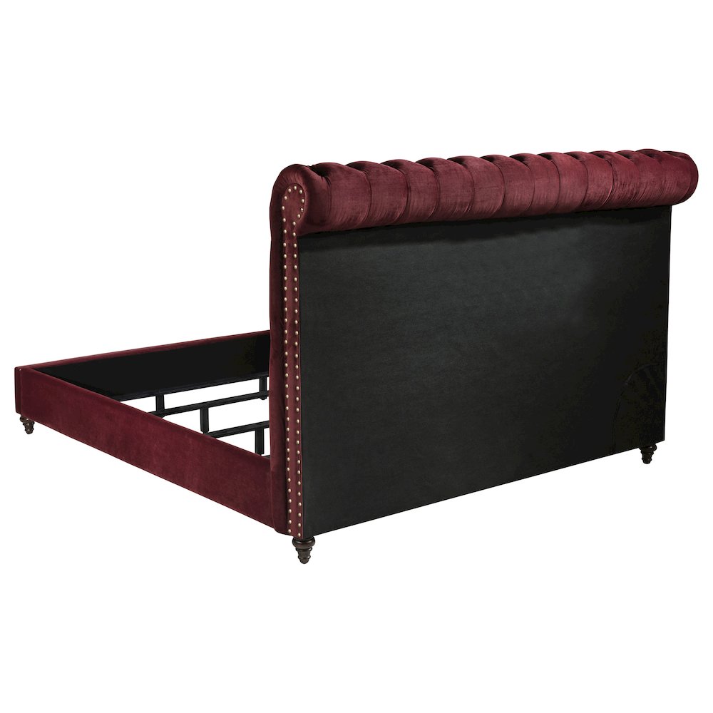 Devon 57-inch Upholstered California King Panel Bed Wine Red. Picture 5