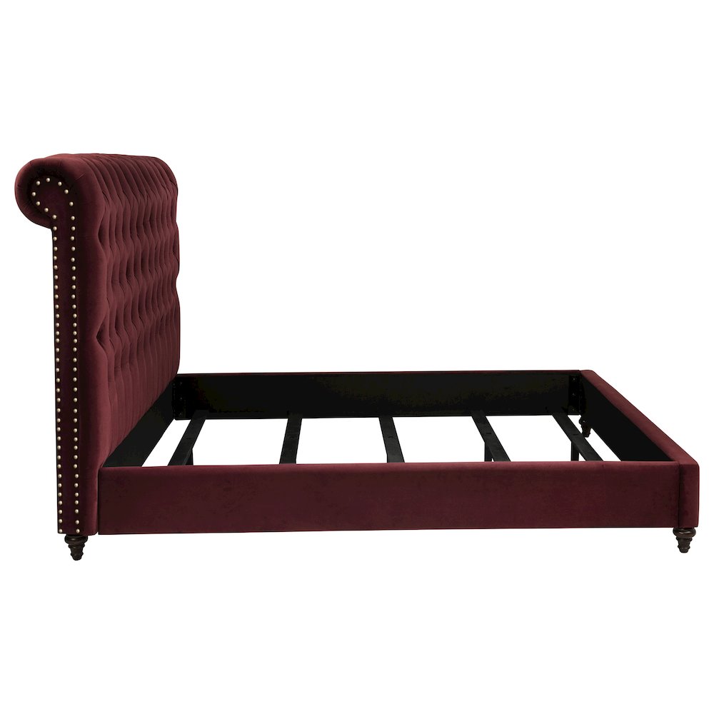Devon 57-inch Upholstered California King Panel Bed Wine Red. Picture 6