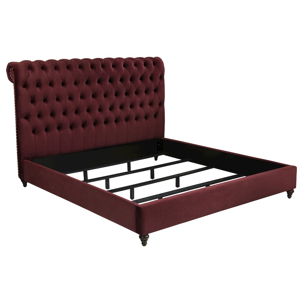 Devon 57-inch Upholstered California King Headboard Wine Red. Picture 1