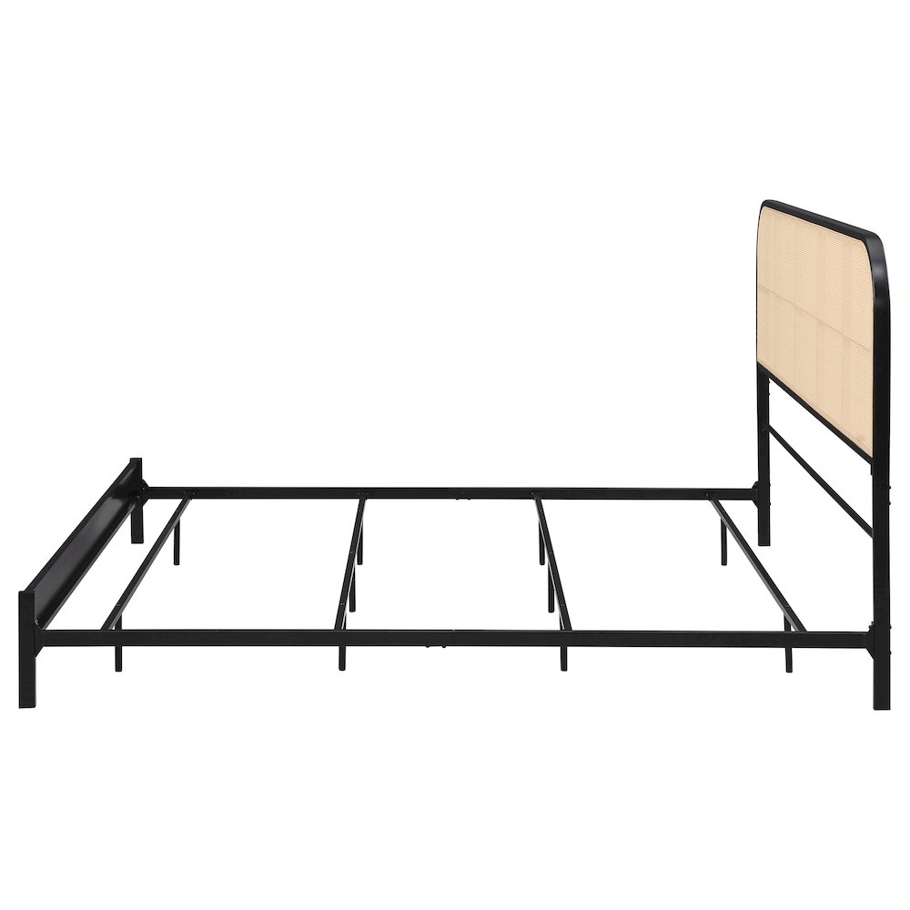 Amherst Radio Weave Rattan Metal Eastern King Bed Black. Picture 5