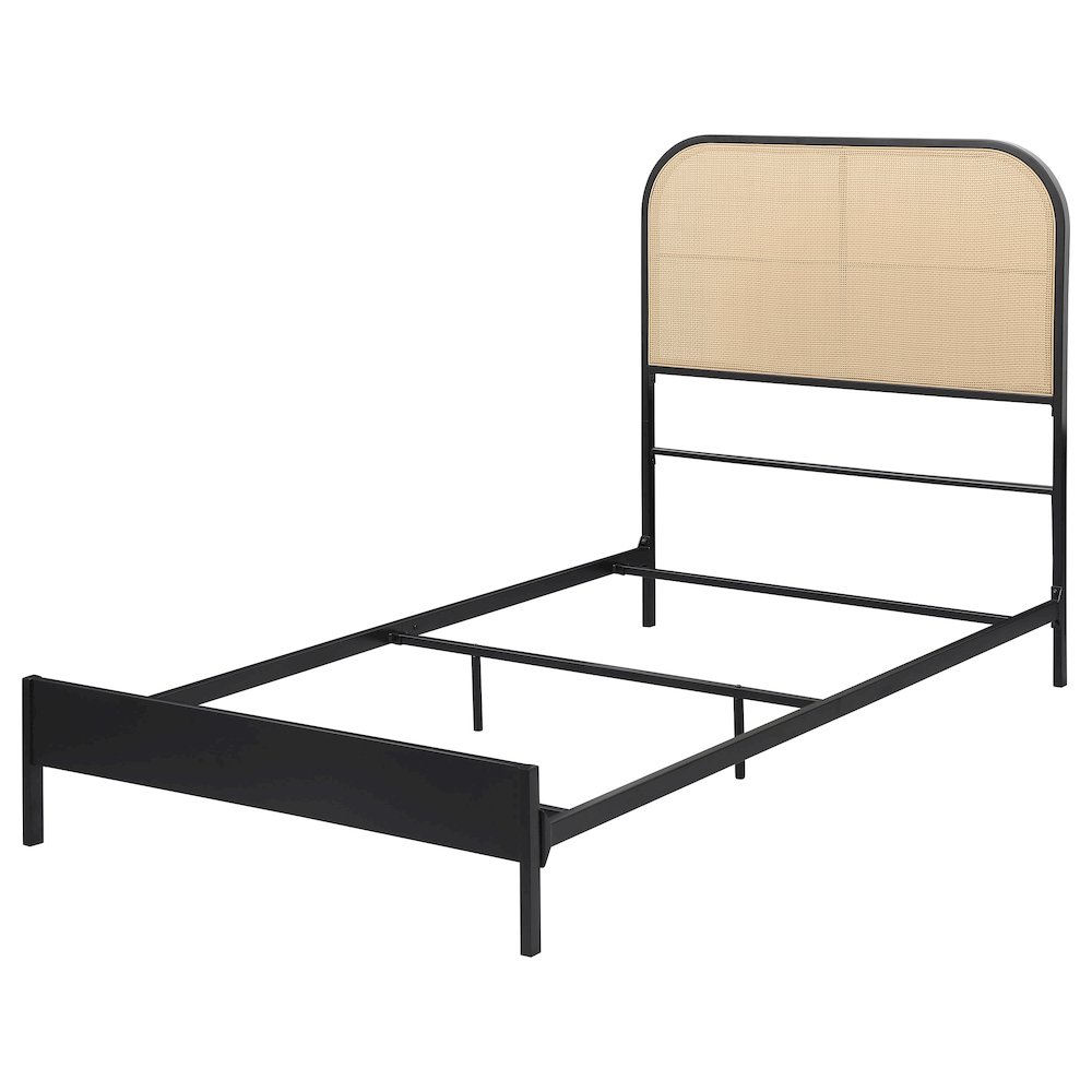 Amherst Radio Weave Rattan Metal Full Bed Black. Picture 4