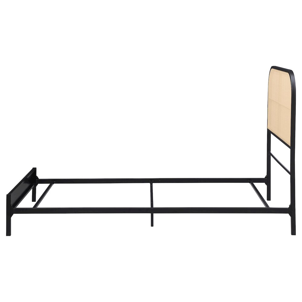 Amherst Radio Weave Rattan Metal Full Bed Black. Picture 5