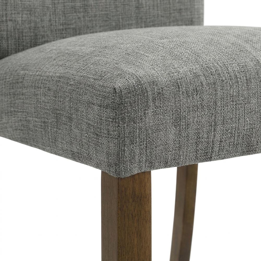 Upholstered Dining Chair with Wood Legs, Kitchen Side Chair, Grey, Set of 2. Picture 6