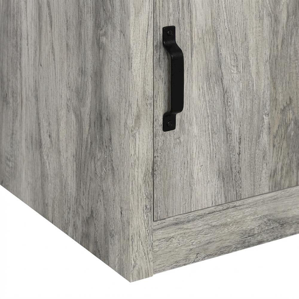 Grey Engineered Wood Media Tower With 3 Shelves, Transitional. Picture 6