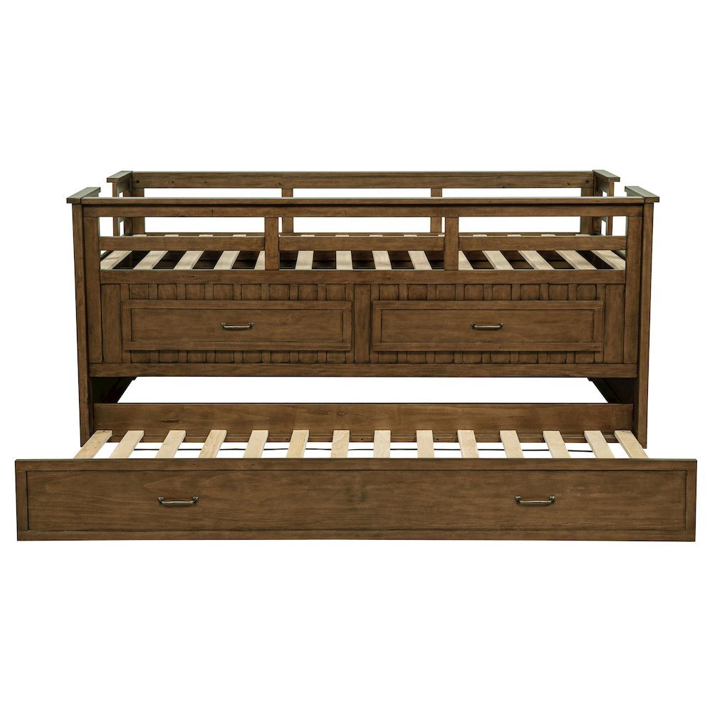 Carlsbad Wood Twin Captains Bed With Trundle Medium Brown. Picture 6