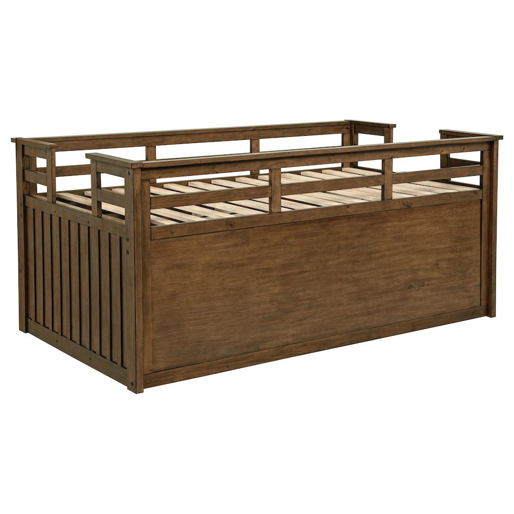 Carlsbad Wood Twin Captains Bed With Trundle Medium Brown. Picture 8
