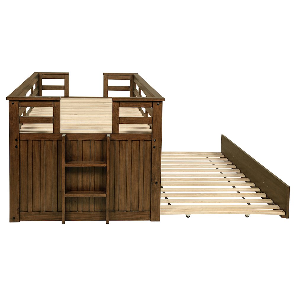Carlsbad Wood Twin Captains Bed With Trundle Medium Brown. Picture 11