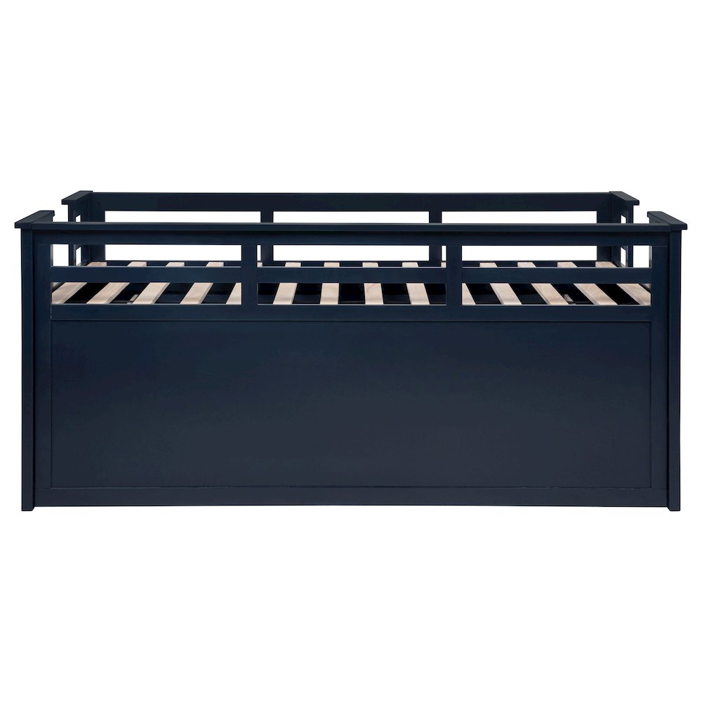 Carlsbad Wood Twin Captains Bed With Trundle Navy Blue. Picture 11