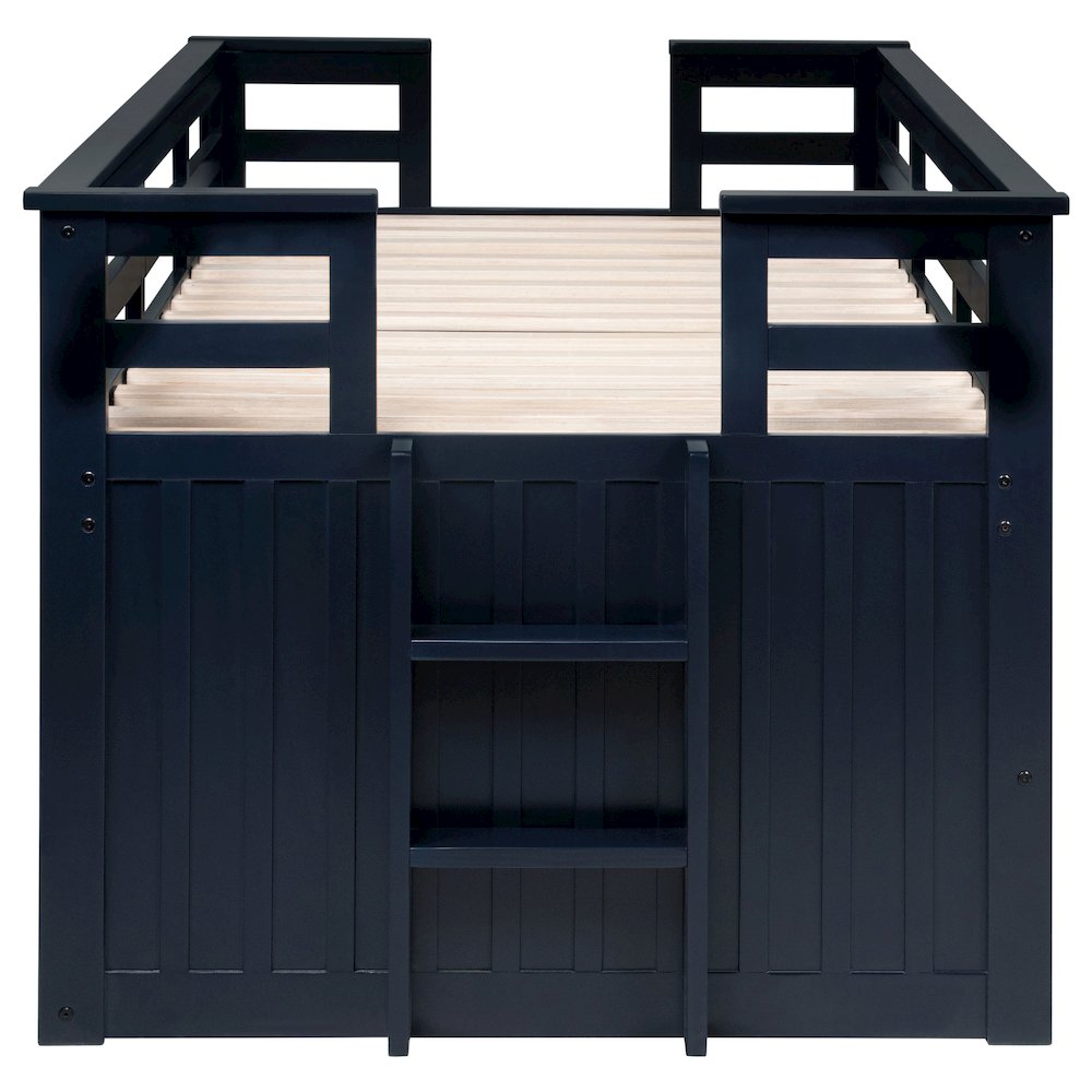 Carlsbad Wood Twin Captains Bed With Trundle Navy Blue. Picture 12