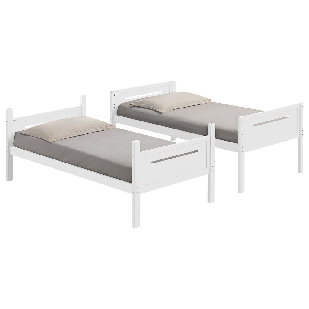 Littleton Wood Twin Over Twin Bunk Bed White. Picture 5