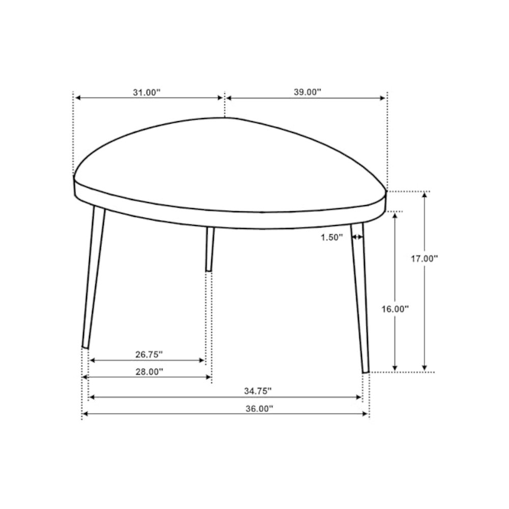 Odessa 3-piece Triangular Coffee and End Table Set Black. Picture 12