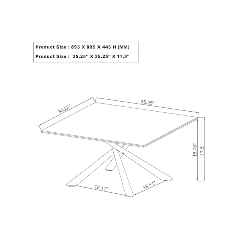 Carvell 2-piece Square Coffee and End Table Set Mirage White. Picture 8
