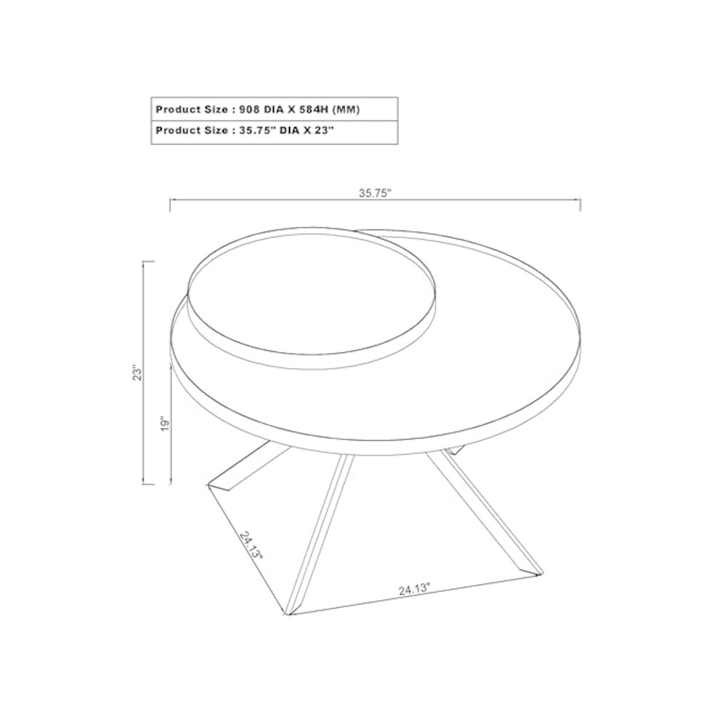 Briggs 2-piece Round Coffee and End Table Set Black. Picture 3