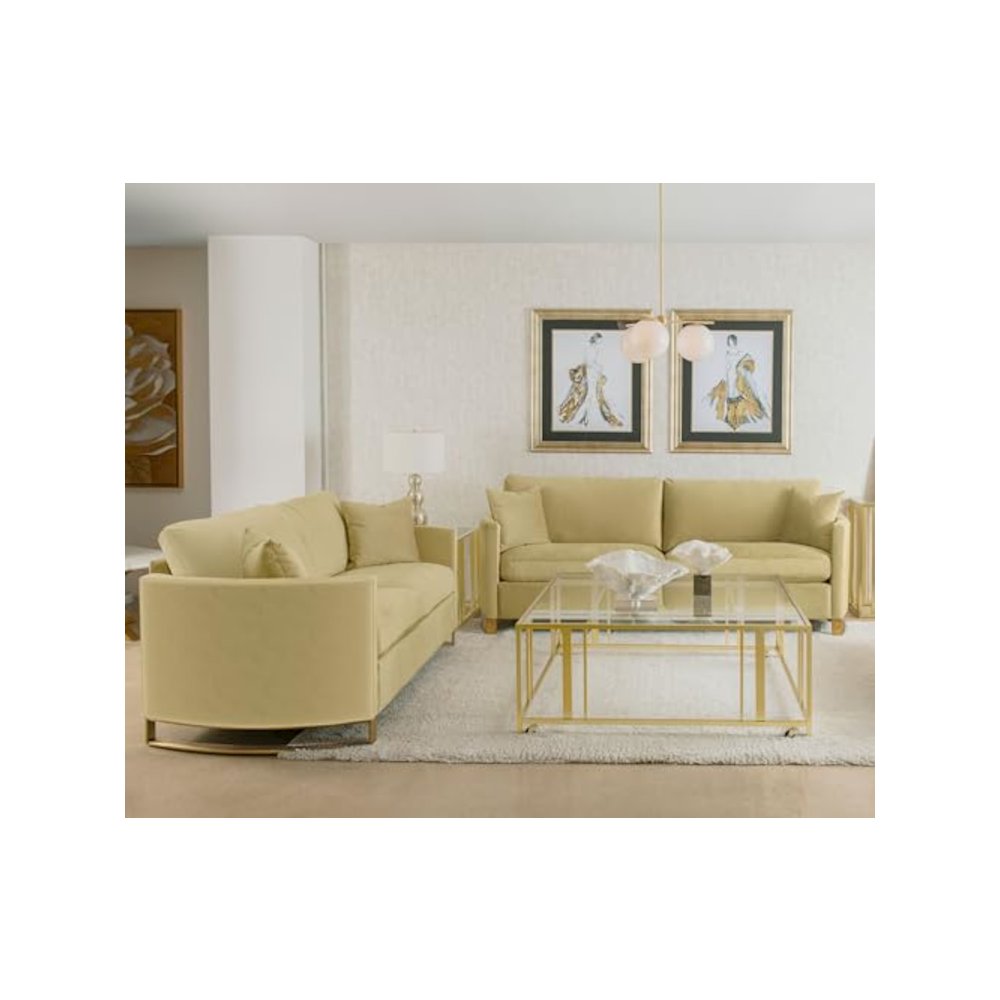 Corliss 2-piece Velvet Upholstered Sofa Set Camel. Picture 2