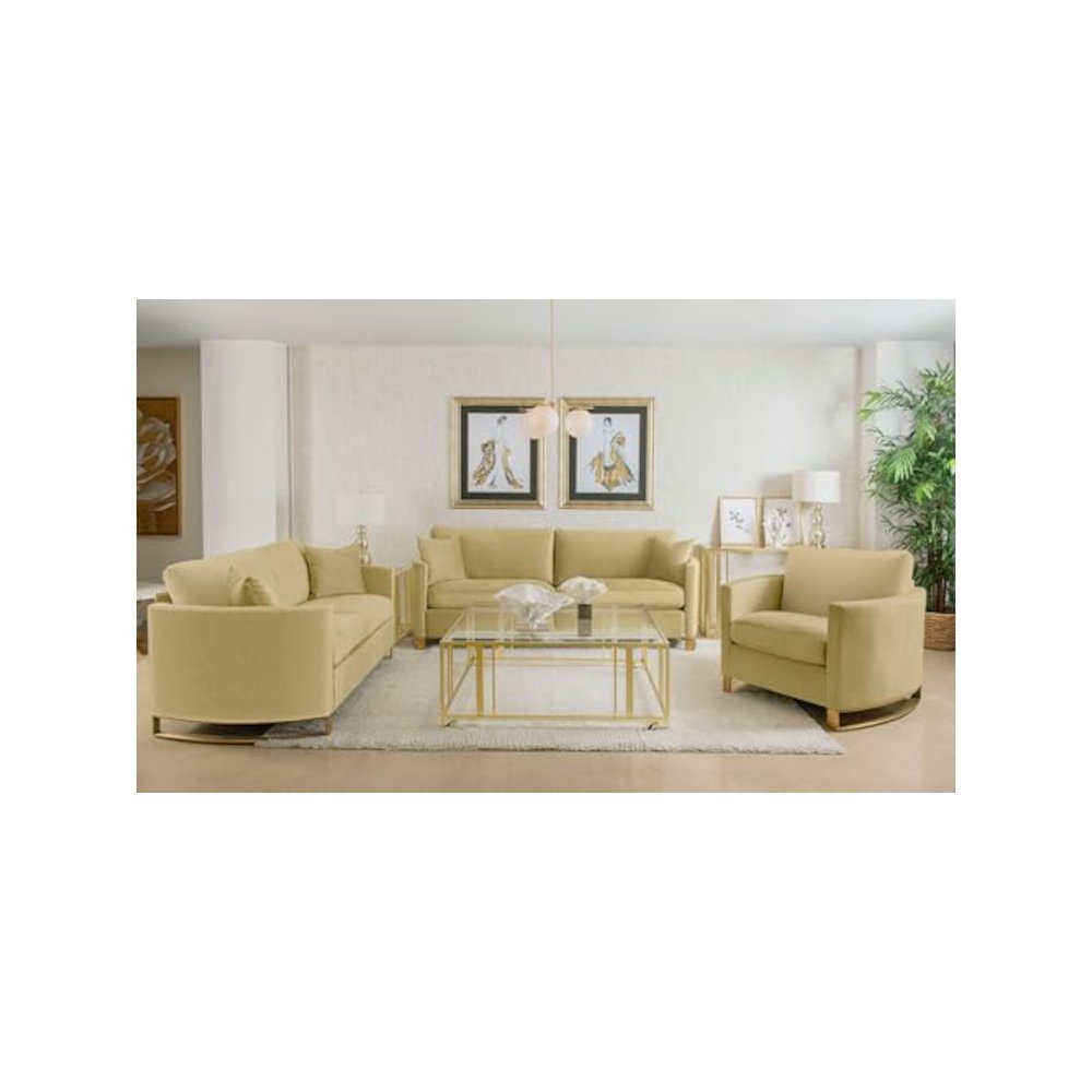 Corliss 3-piece Velvet Upholstered Sofa Set Camel. Picture 2