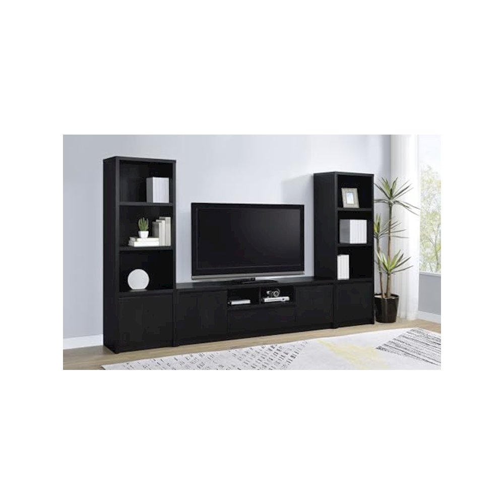 Winfield 3-piece Entertainment Center 78-inch TV Stand Black. Picture 2
