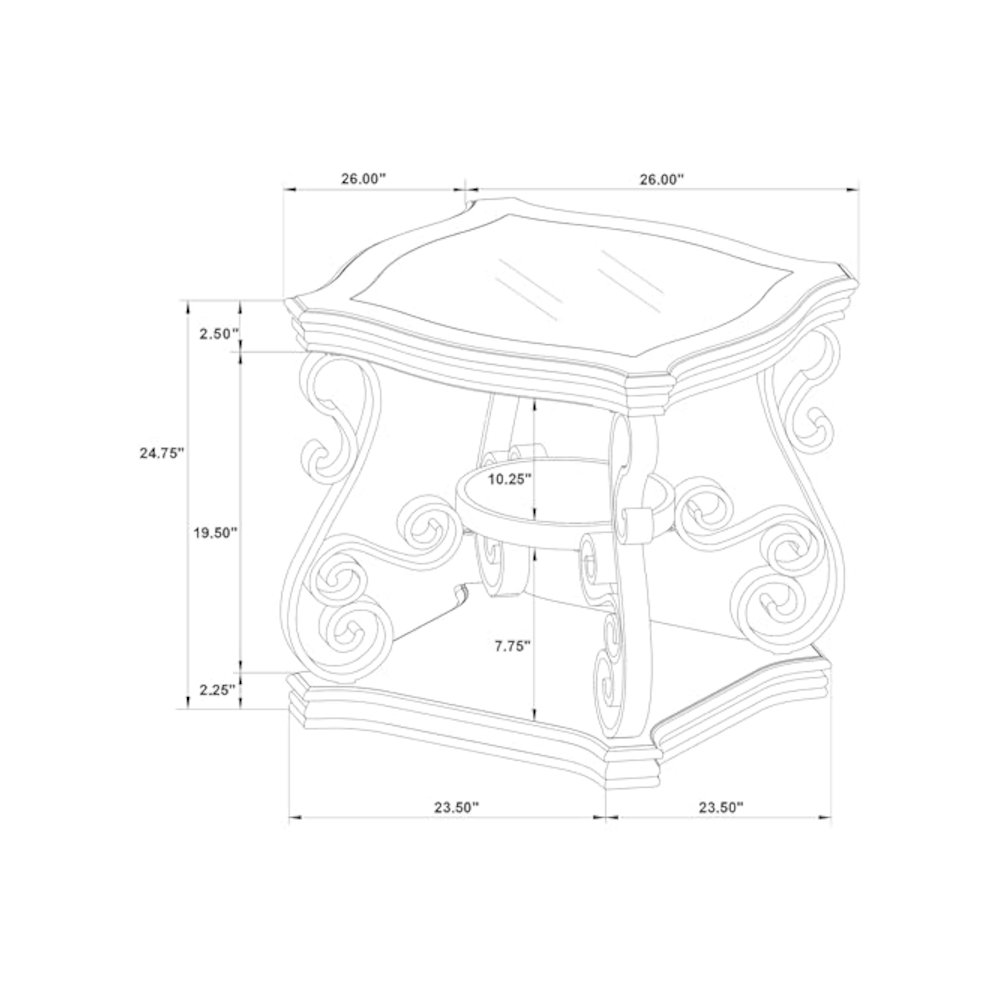 Laney 2-piece Glass Top Coffee and End Table Set Dark Merlot. Picture 10