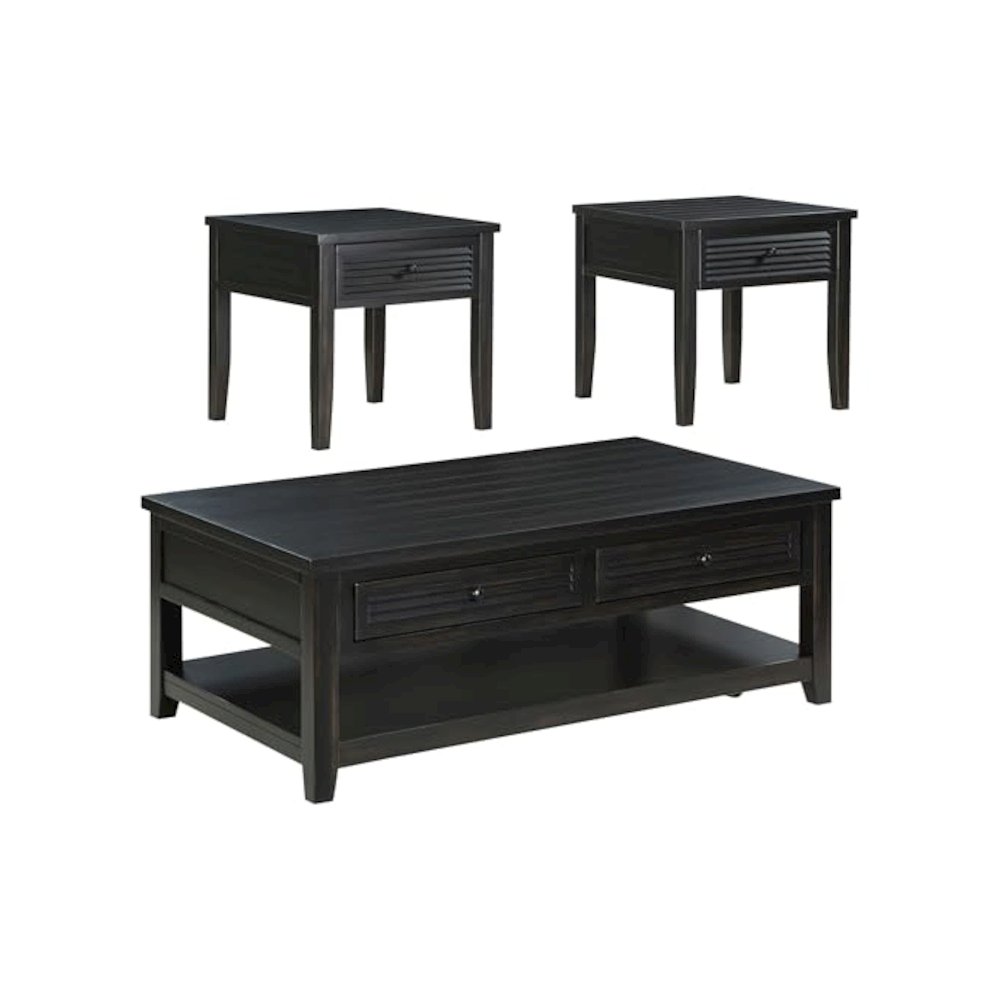 Concord 3-piece Coffee and End Table Set Distressed Java. Picture 1