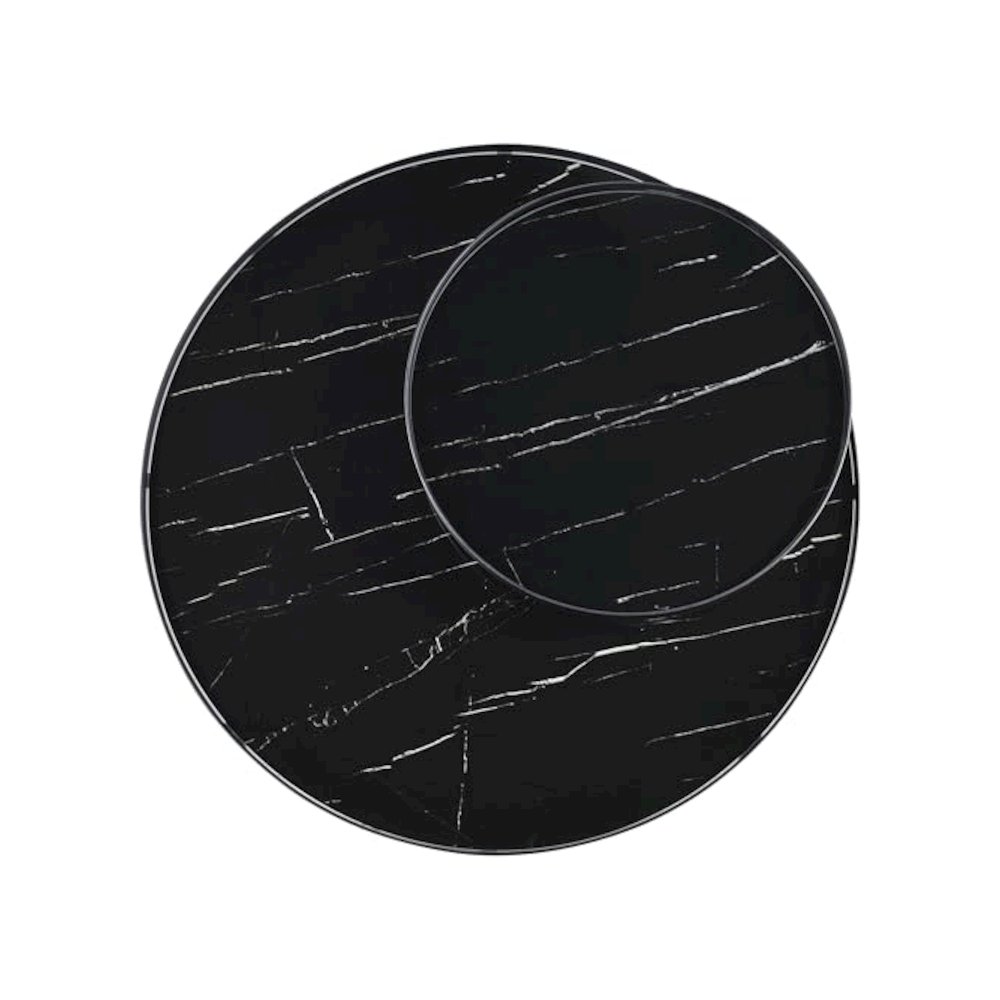 Briggs 2-piece Round Coffee and End Table Set Black. Picture 9