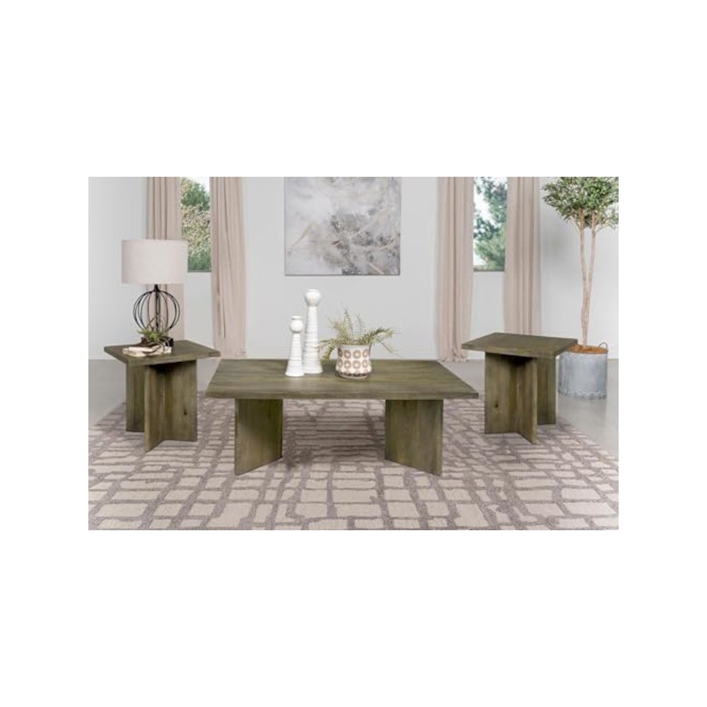 Andando 3-piece Coffee and End Table Set Mango Brown. Picture 2