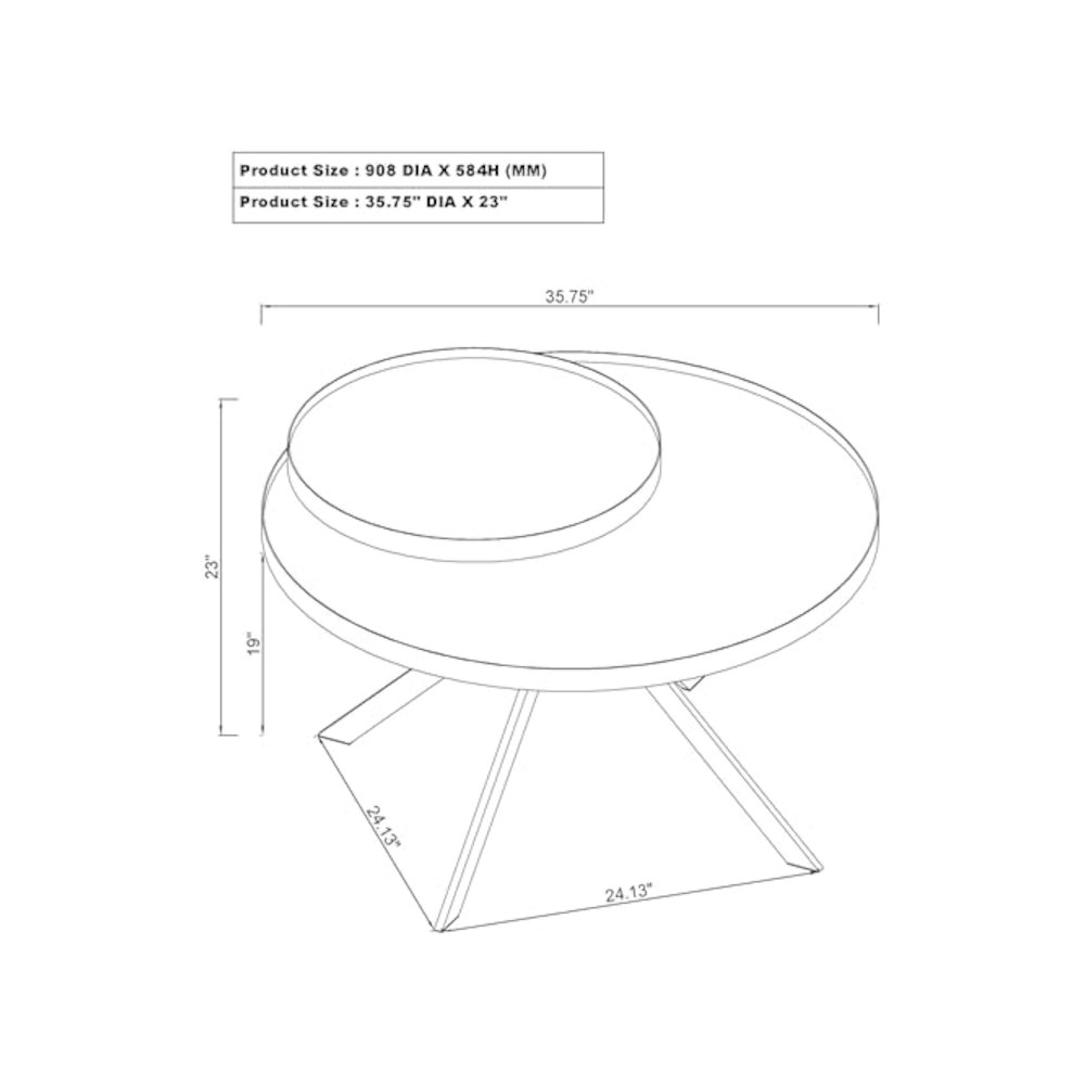 Briggs 2-piece Round Coffee and End Table Set White. Picture 10