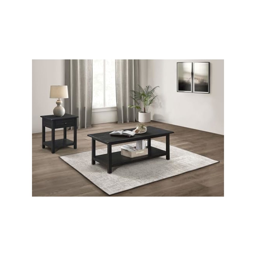 Payne 2-piece Coffee and 1-drawer End Table Set Java. Picture 2