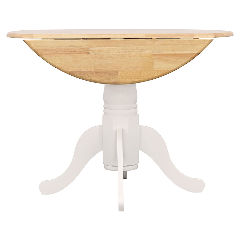 Allison Round 40-inch Drop Leaf Extension Dining Table White. Picture 5