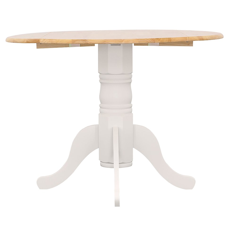 Allison Round 40-inch Drop Leaf Extension Dining Table White. Picture 8