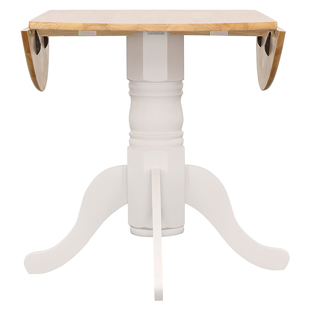 Allison Round 40-inch Drop Leaf Extension Dining Table White. Picture 9