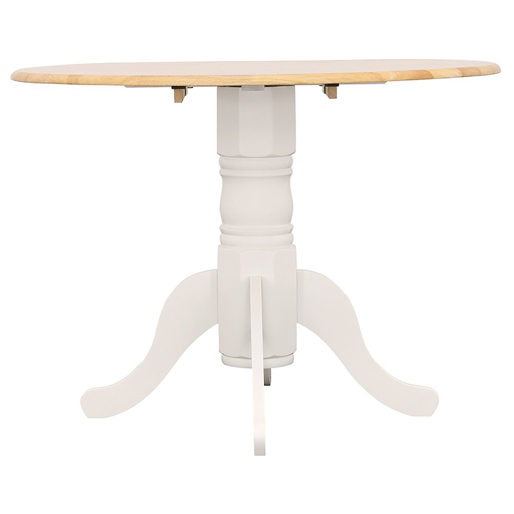 Allison Round 40-inch Drop Leaf Extension Dining Table White. Picture 10