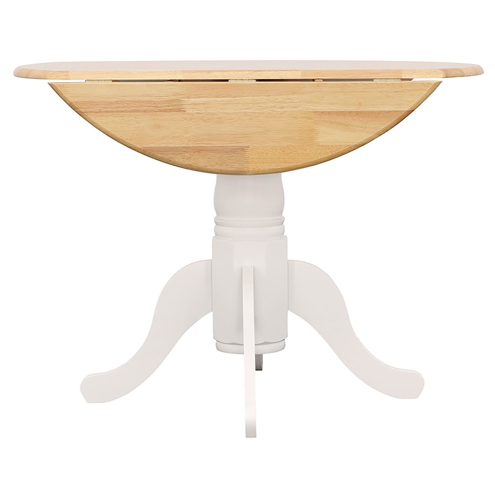 Allison Round 40-inch Drop Leaf Extension Dining Table White. Picture 11