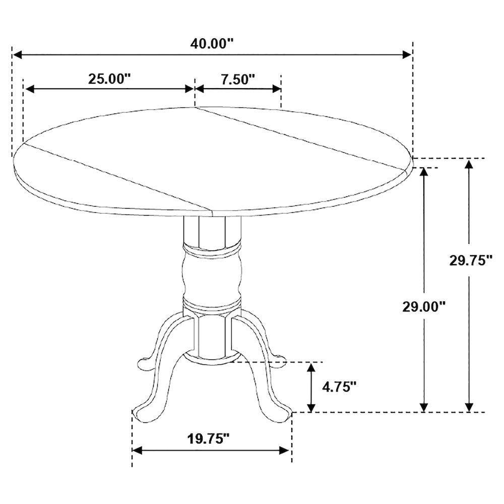 Allison 5-piece Round Drop Leaf Dining Table Set White. Picture 12