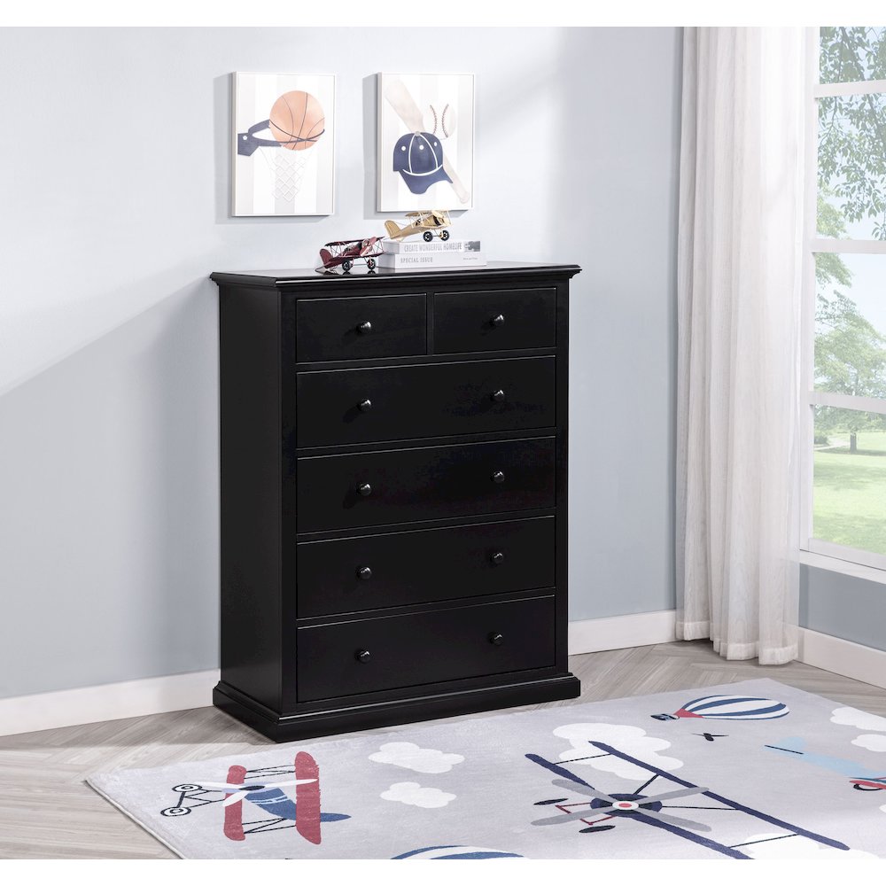 Sumerlin 6-drawer Bedroom Chest of Drawers Black. Picture 2