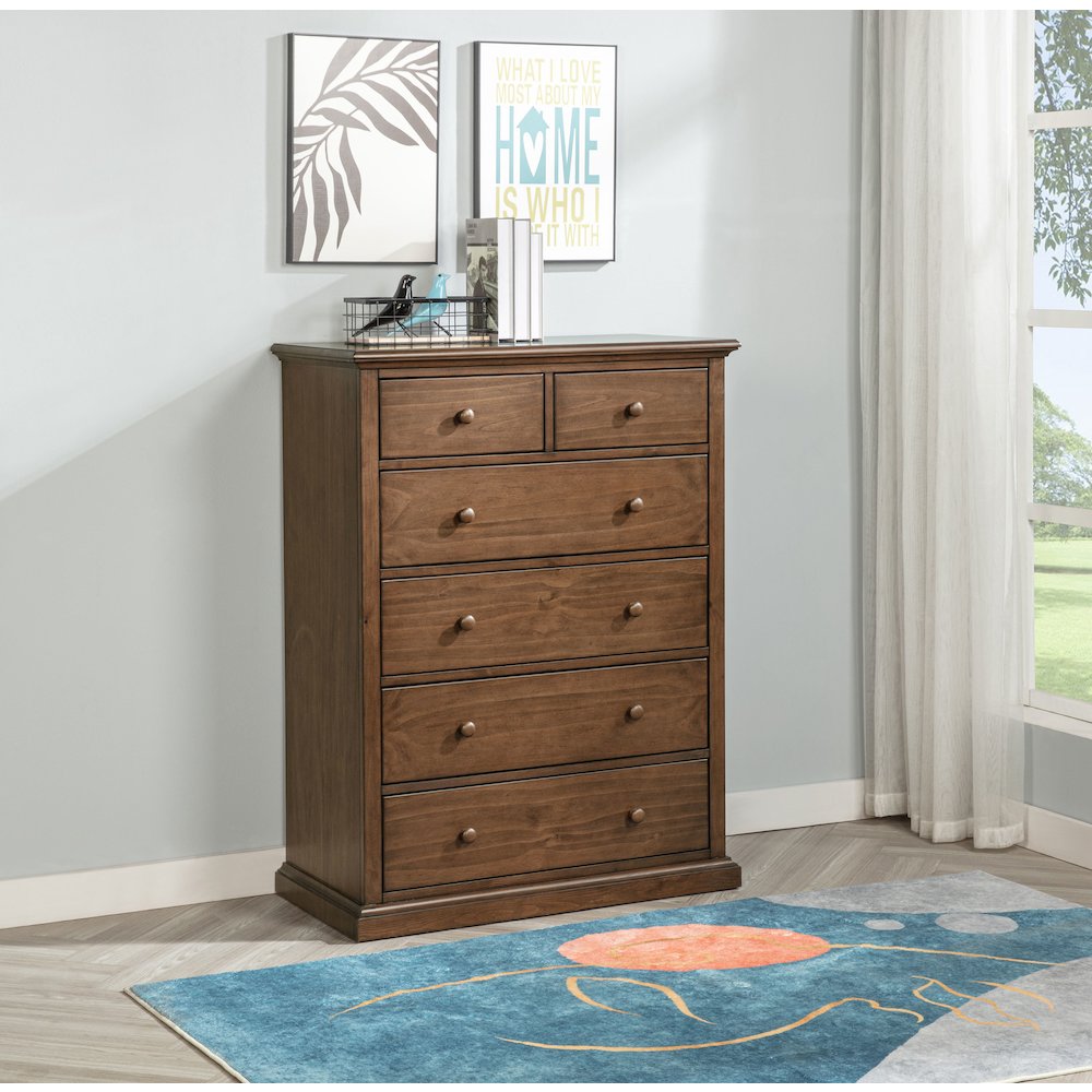 Sumerlin 6-drawer Bedroom Chest of Drawers Medium Brown. Picture 2