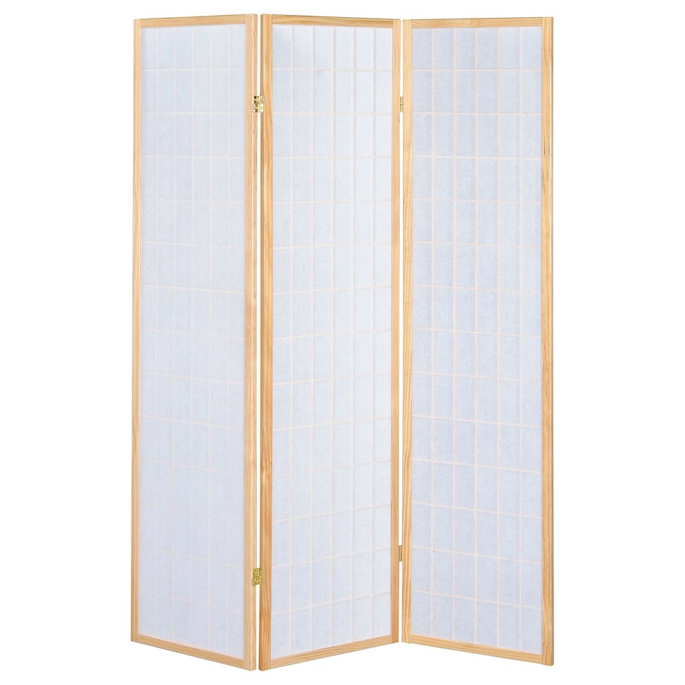 Carrie 3-Panel Room Divider Folding Shoji Screen Natural. Picture 4