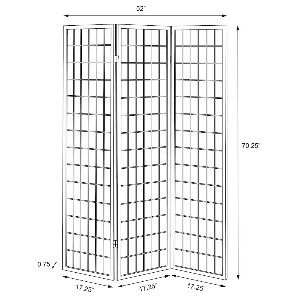 Carrie 3-Panel Room Divider Folding Shoji Screen Natural. Picture 7
