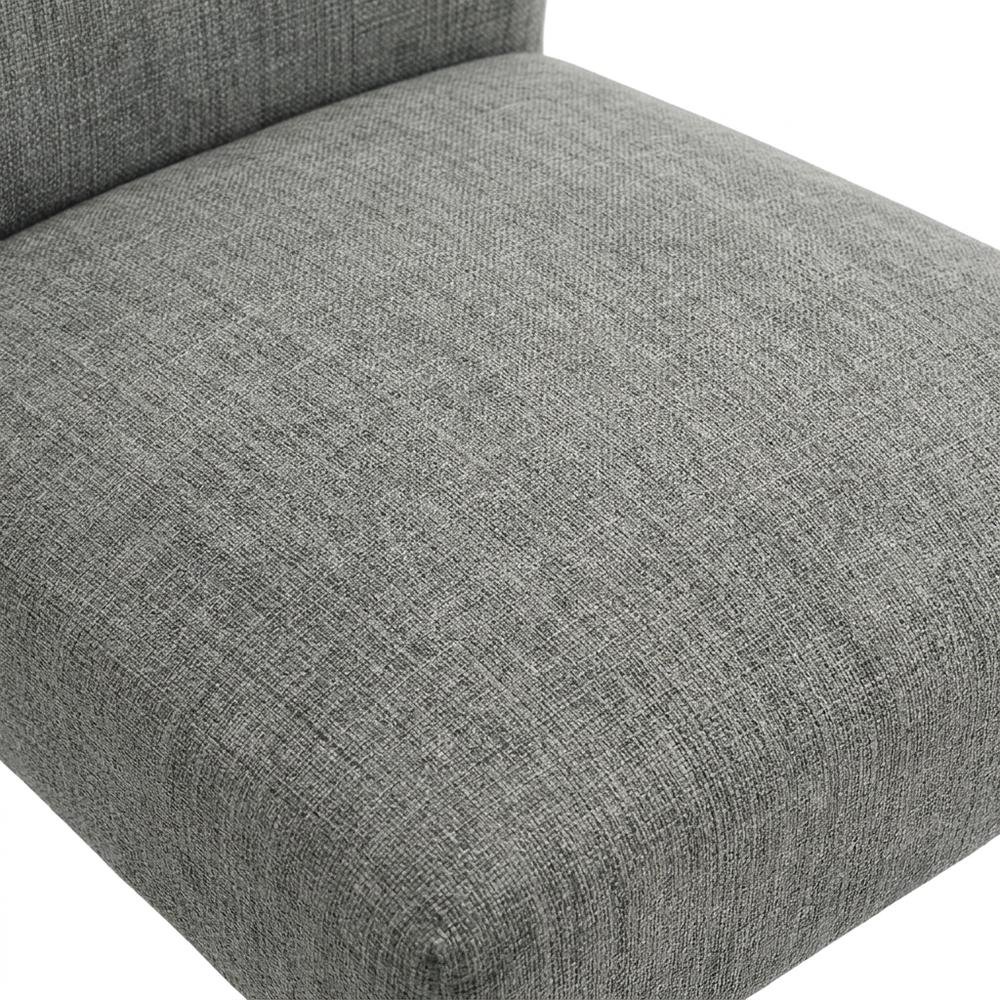 Upholstered Dining Chair with Wood Legs, Kitchen Side Chair, Grey, Set of 2. Picture 7