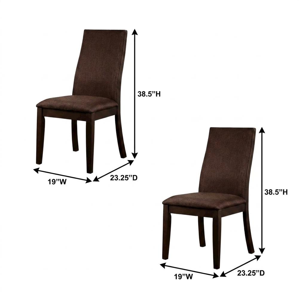 Polyester Upholstered Farmhouse Dining Chair with Espresso Legs, Set of 2. Picture 5