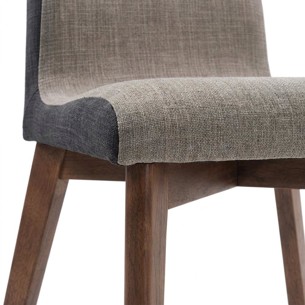 Mid-Century Modern Upholstered Dining Chair with Wood Legs, Set of 2. Picture 6
