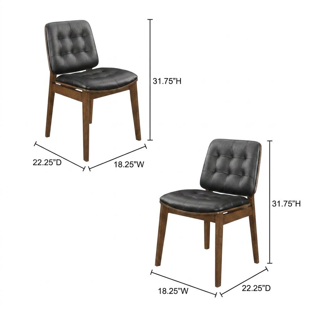 Polyester Upholstered Mid-Century Modern Dining Side Chair, Set of 2. Picture 5