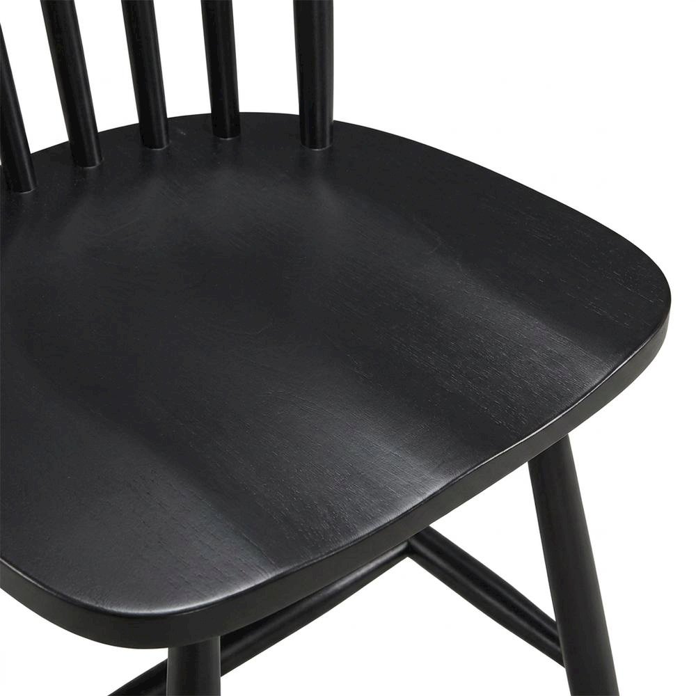 Windsor Wood Farmhouse Dining Side Chair, Black, Set of 2. Picture 7