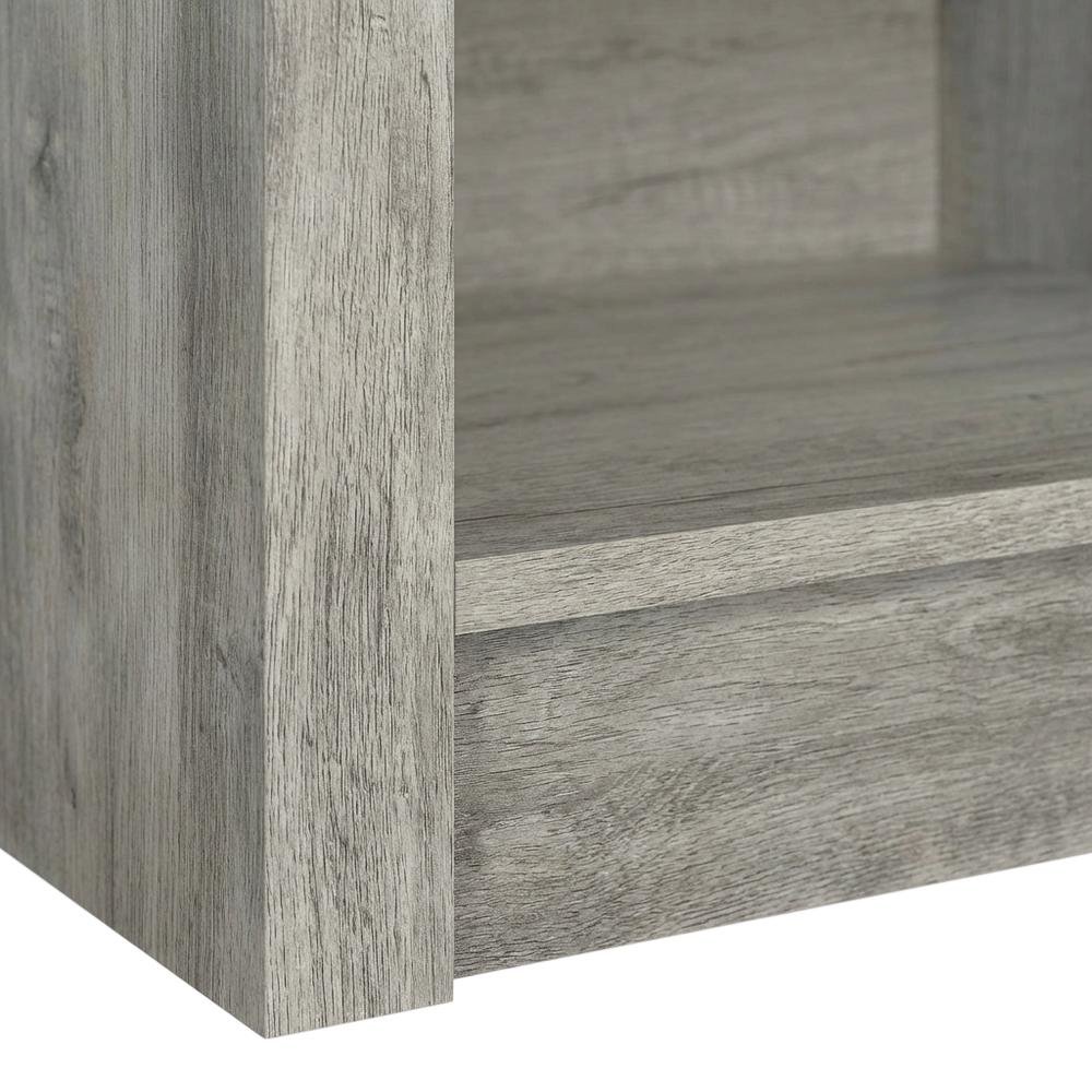 Engineered wood TV stand, two drawers in grey driftwood finish, transitional. Picture 6