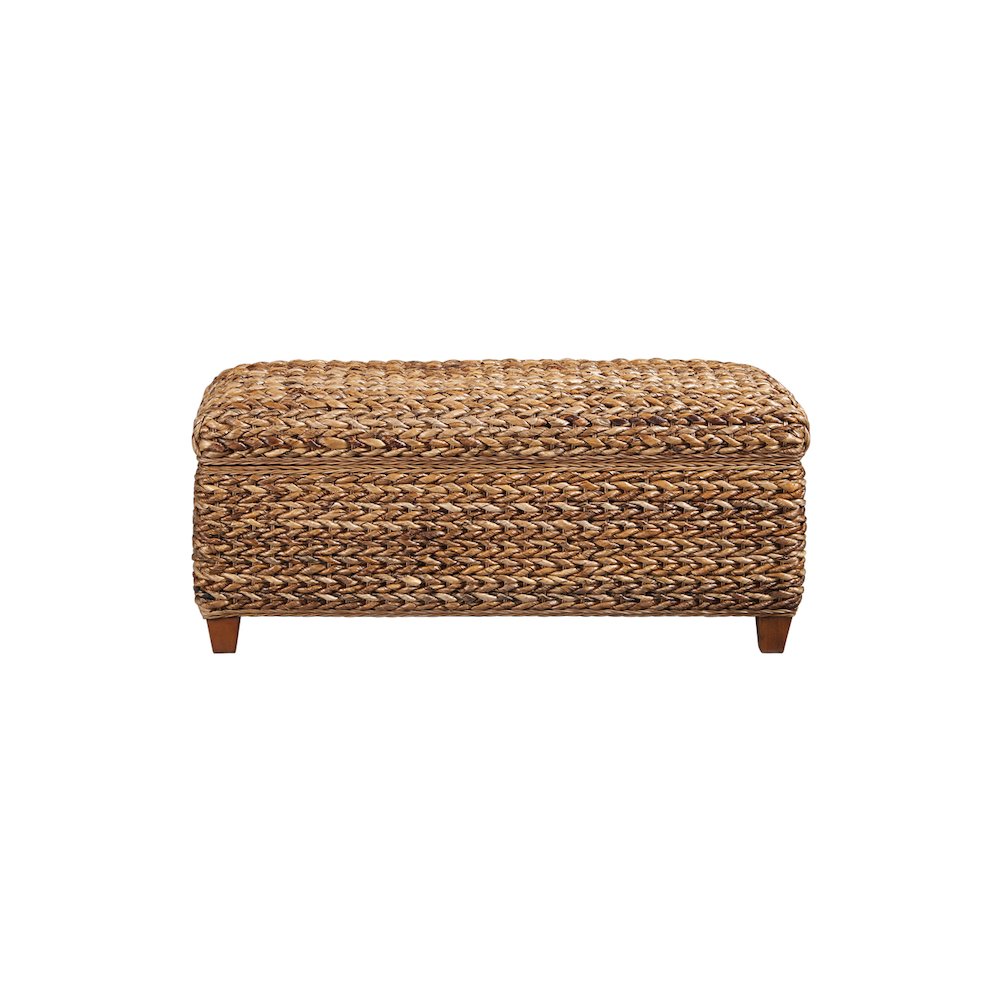 Laughton Hand-Woven Banana Leaf Storage Trunk Amber. Picture 3