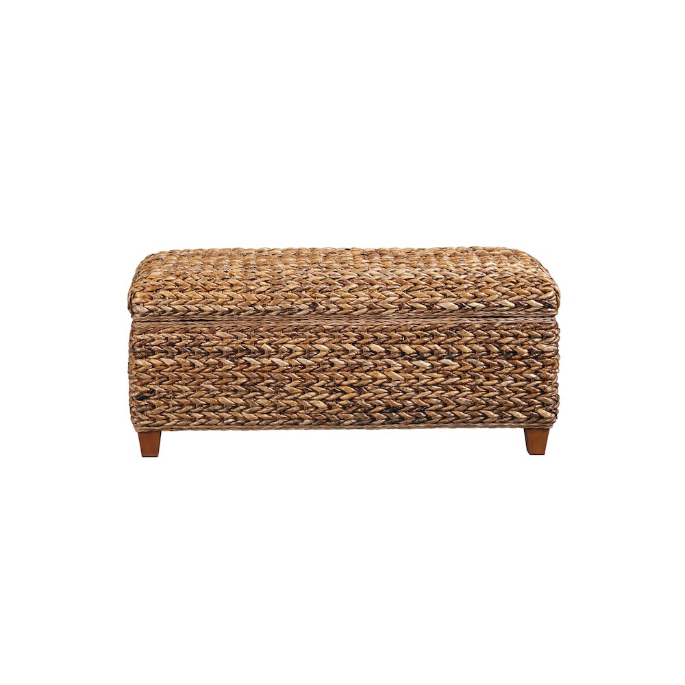 Laughton Hand-Woven Banana Leaf Storage Trunk Amber. Picture 5
