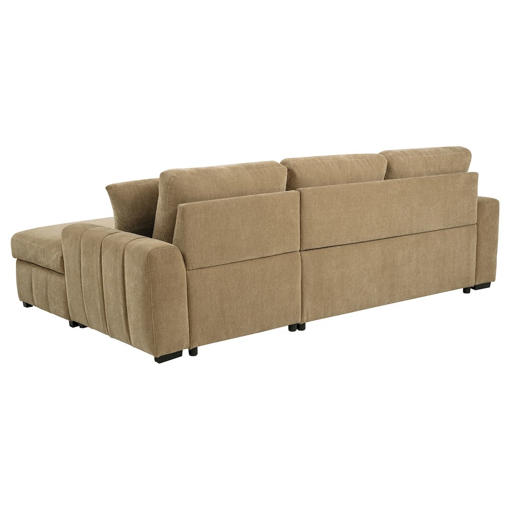 Pastrana Upholstered Sleeper Sectional Sofa RAF Chaise Camel. Picture 7