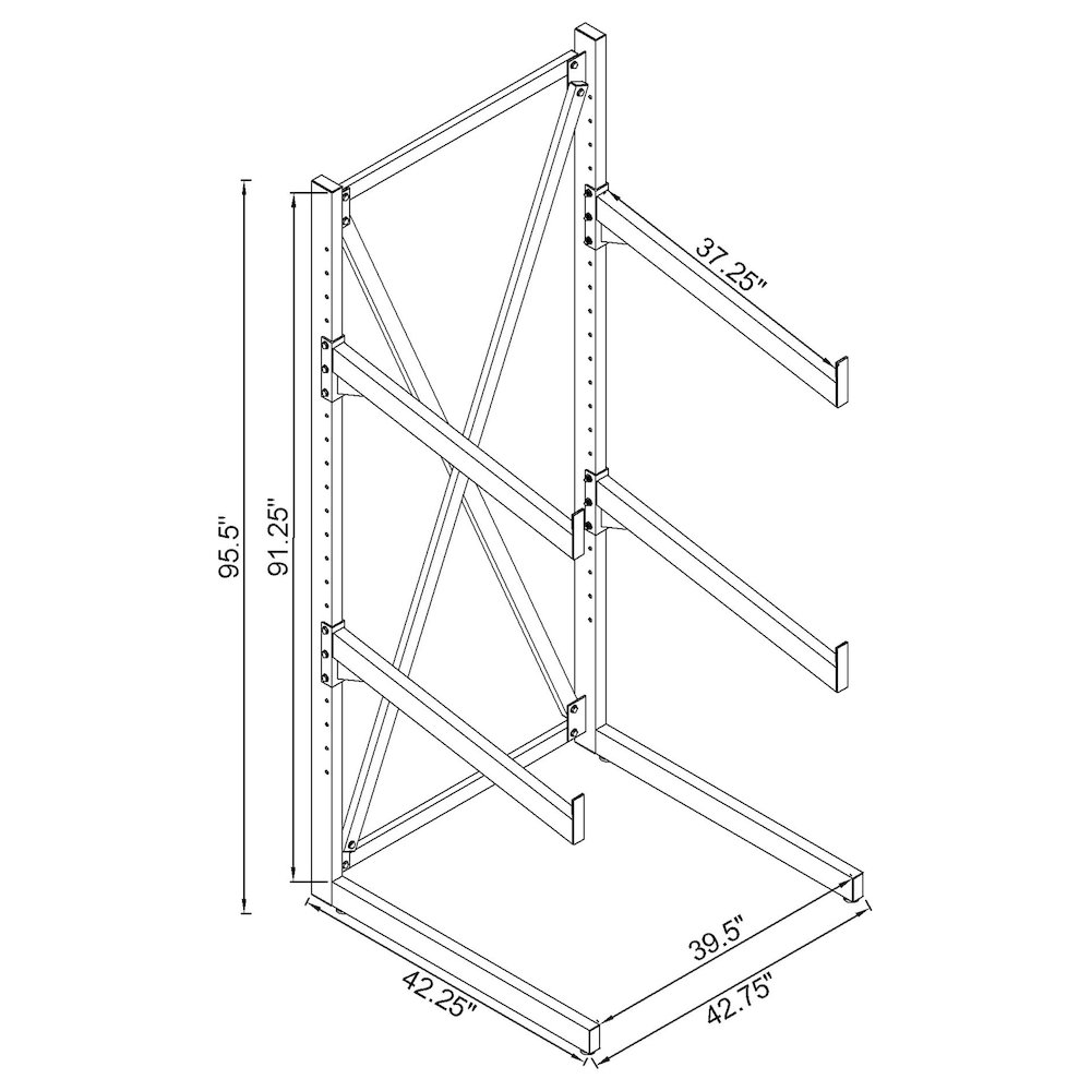 Duarto 3-tier Sofa Display Rack Black. Picture 6