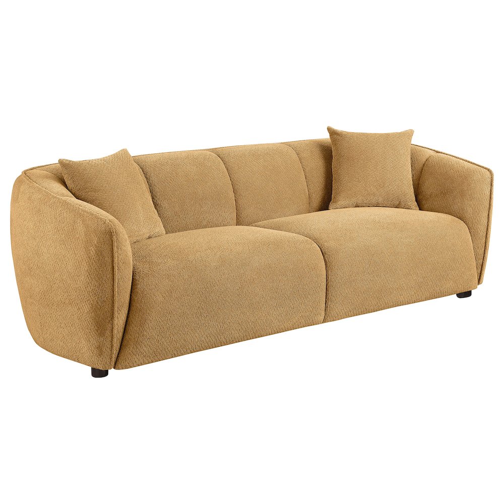Aleisha Chenille Upholstered Sofa Mustard Yellow. Picture 1